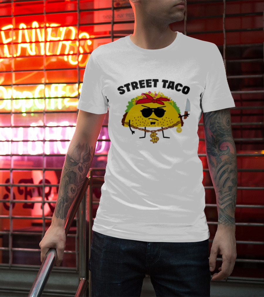 Street Taco Pirate With Knife And Dollar Sign Necklace T-Shirt