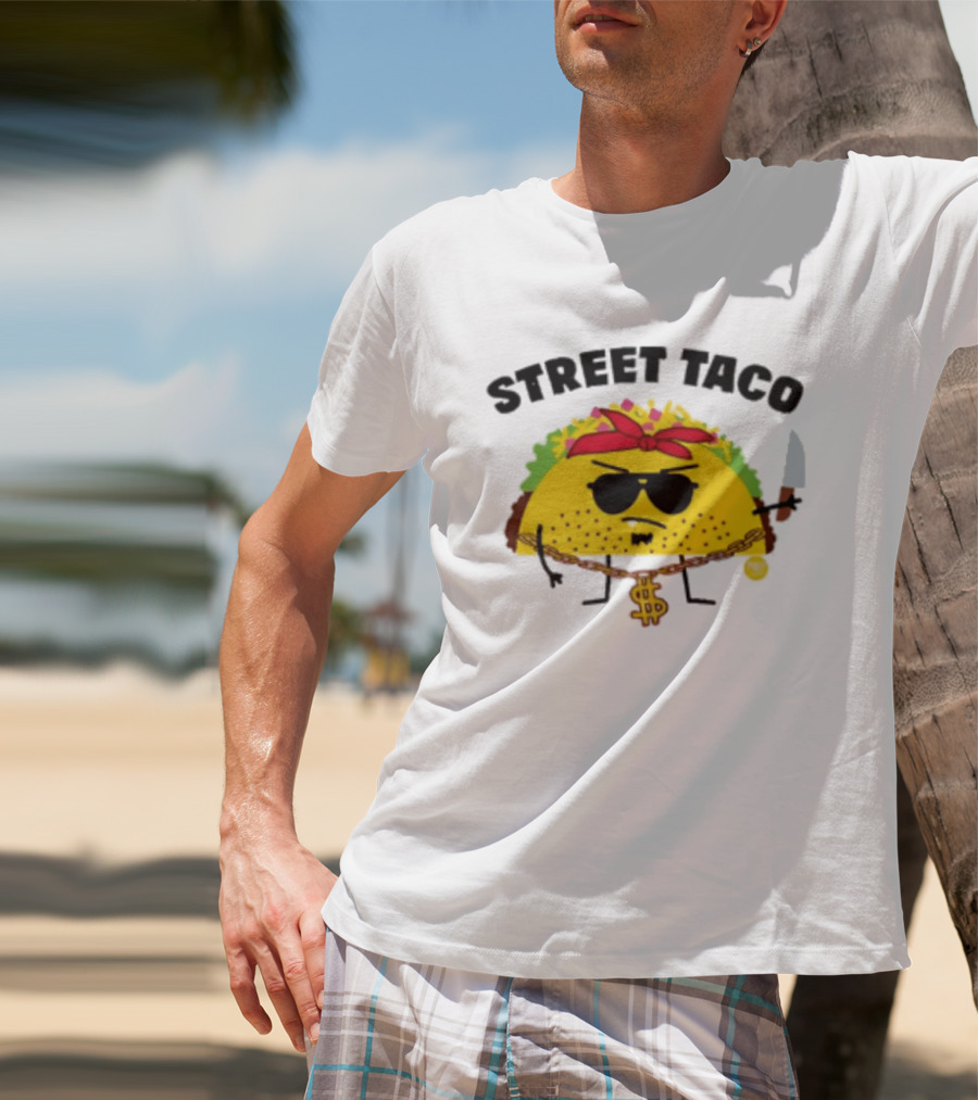 Street Taco Pirate With Knife And Dollar Sign Necklace T-Shirt