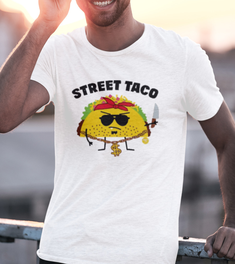 Street Taco Pirate With Knife And Dollar Sign Necklace T-Shirt