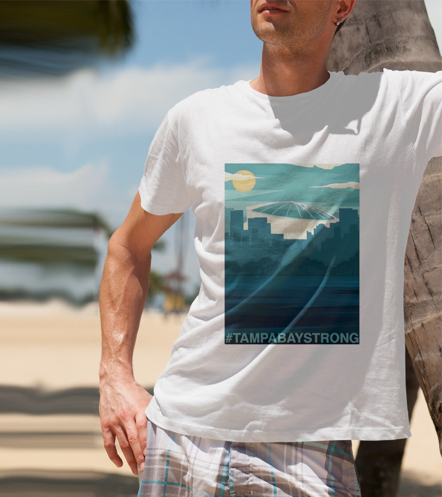 Tampa Bay Strong Skyline Tropicana Field Hashtag T T-Shirt