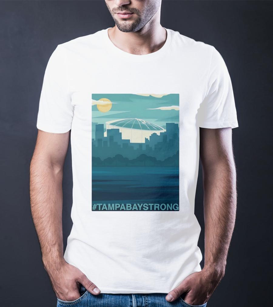 Tampa Bay Strong Skyline Tropicana Field Hashtag T T-Shirt