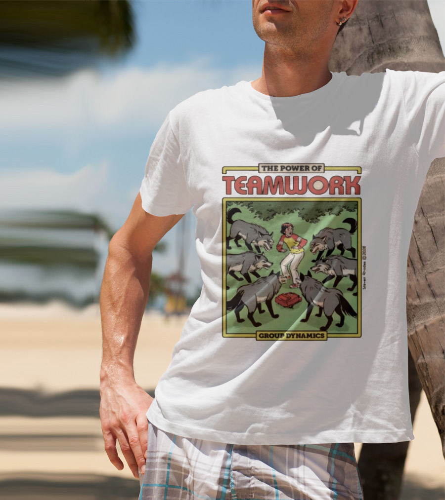 The Power Of Teamwork Group Dynamics Child Surrounded By Wolves T-Shirt
