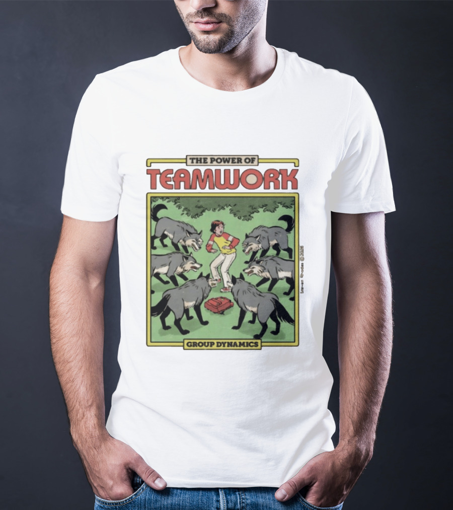 The Power Of Teamwork Group Dynamics Child Surrounded By Wolves T-Shirt