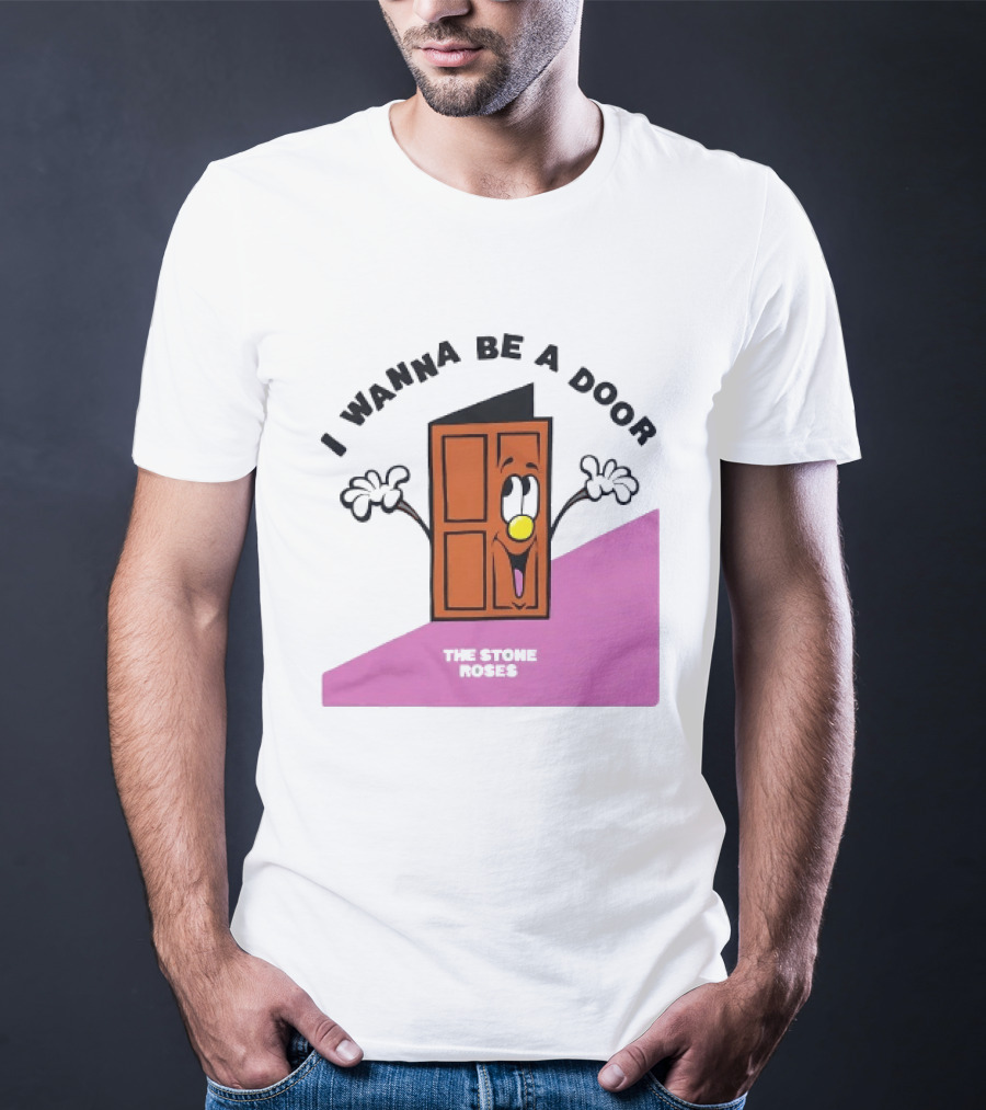 The Stone Roses I Wanna Be A Door Cartoon Yellow Nose Waving Hands T-Shirt