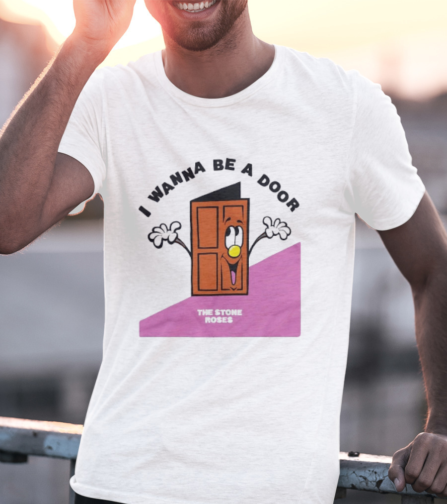 The Stone Roses I Wanna Be A Door Cartoon Yellow Nose Waving Hands T-Shirt