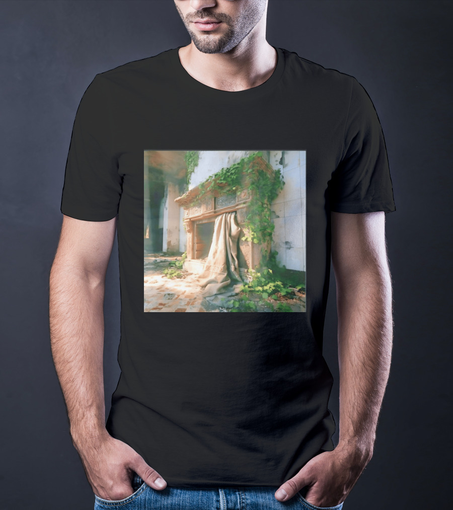 Abandoned Fireplace With Overgrown Ivy And Ruins Ambience T-Shirt