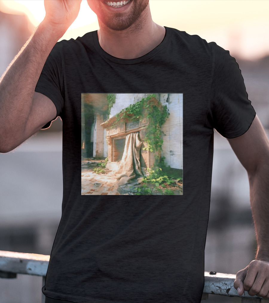 Abandoned Fireplace With Overgrown Ivy And Ruins Ambience T-Shirt