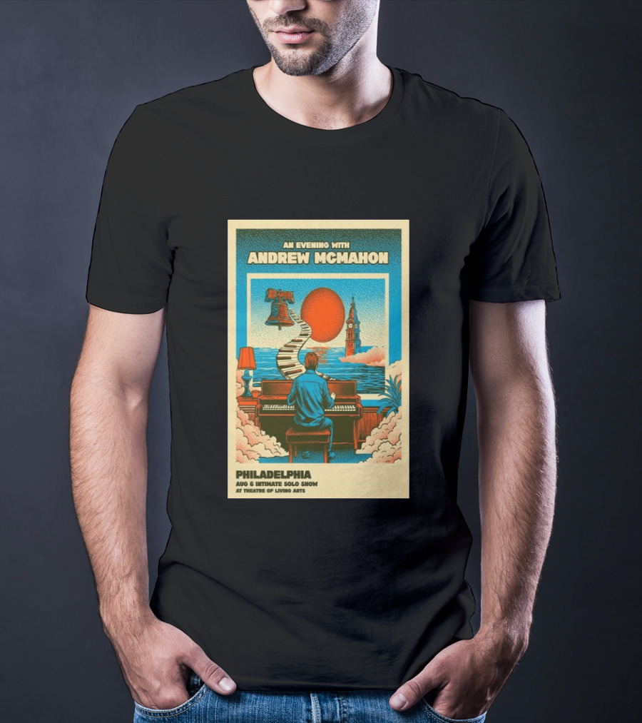Andrew McMahon An Evening With Philadelphia Aug 6 Intimate Solo Show Theatre Of Living Arts Tour T-Shirt