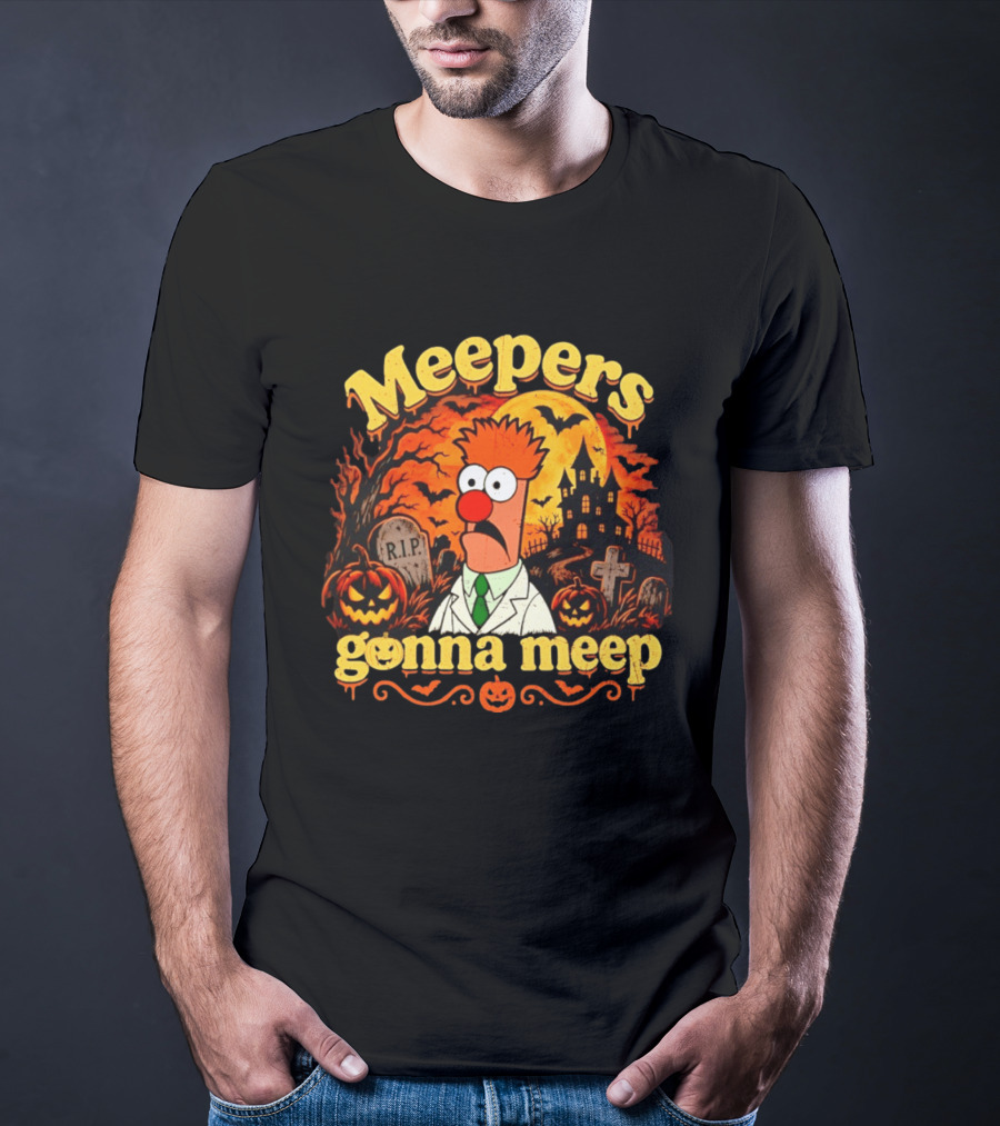 Meepers Gonna Meep Halloween The Muppets Beaker Spooky Scene T-Shirt