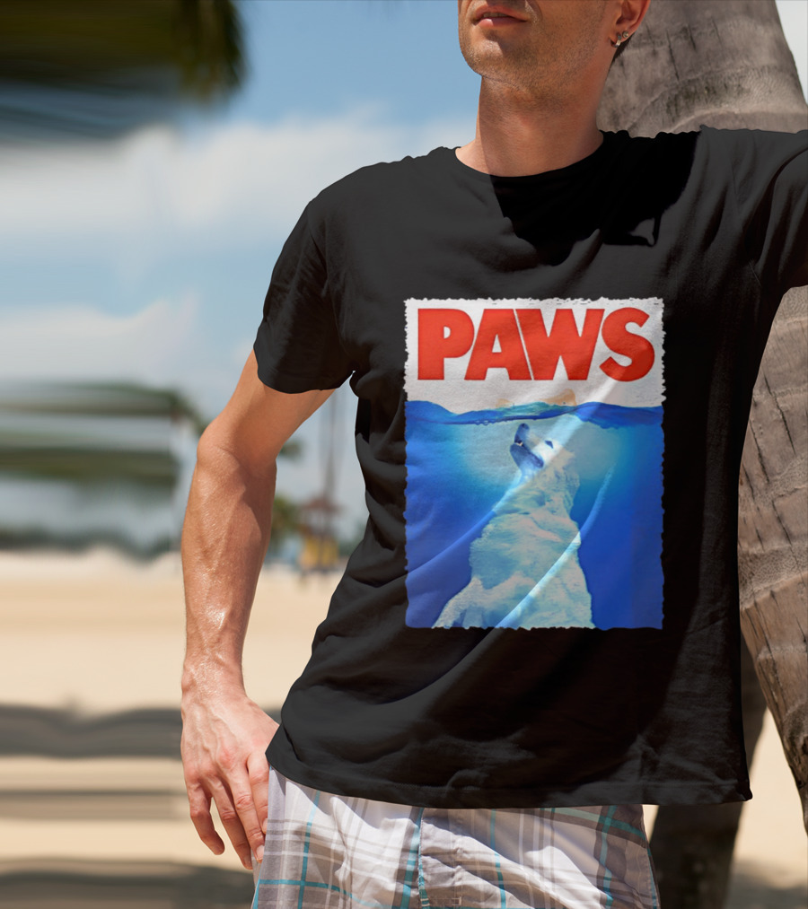 PAWS Classic Parody With Diving Dog Image T-Shirt