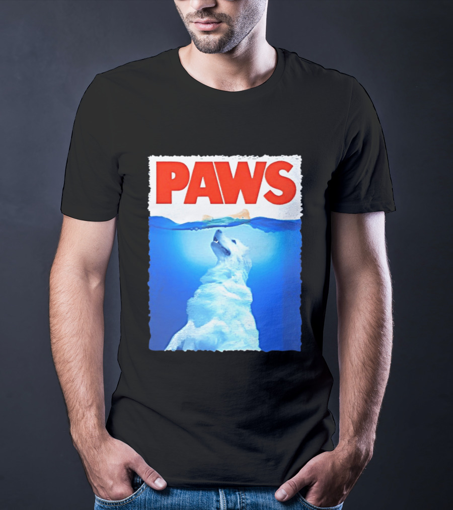 PAWS Classic Parody With Diving Dog Image T-Shirt
