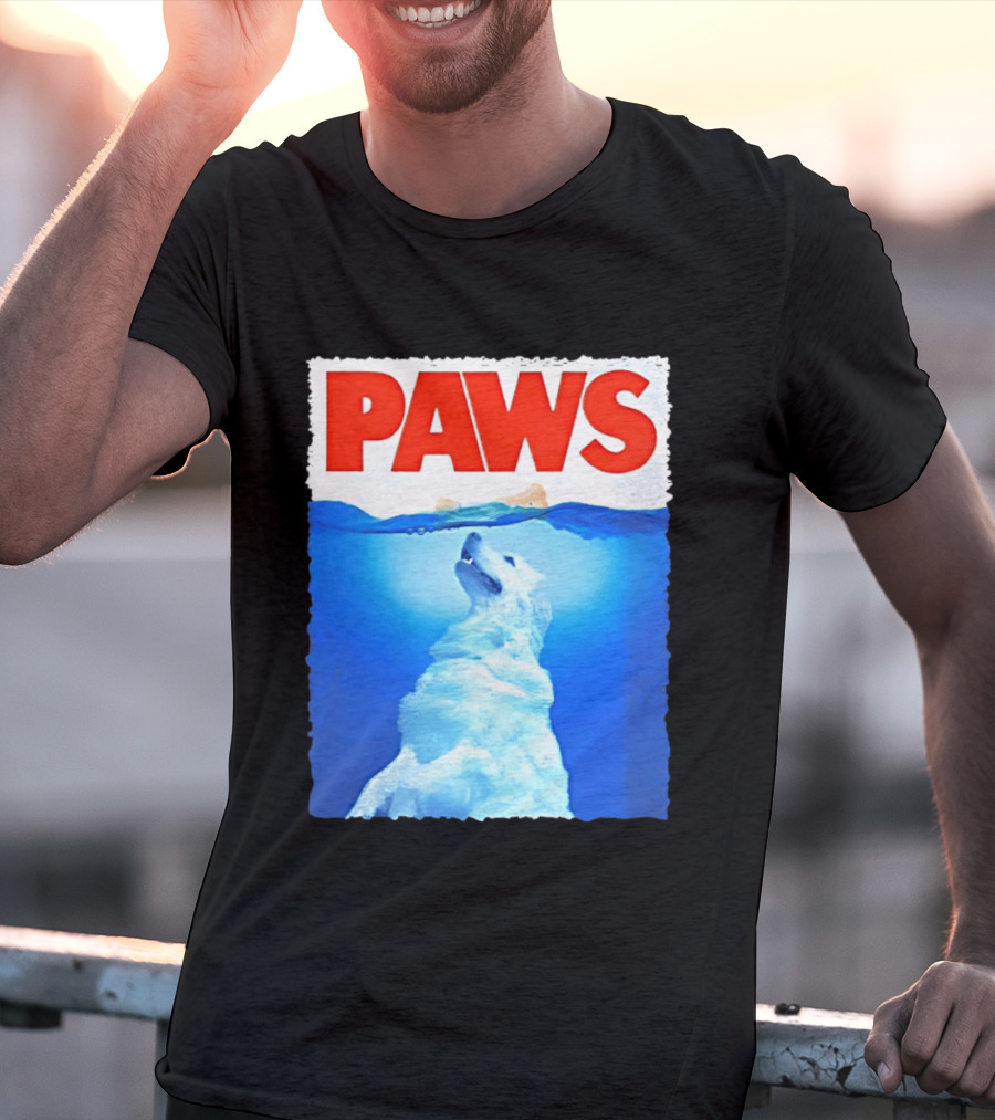 PAWS Classic Parody With Diving Dog Image T-Shirt