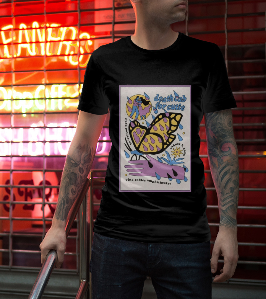 Death Cab For Cutie Paso Robles Vina Robles Amphitheatre August 7 2026 Butterfly T-Shirt