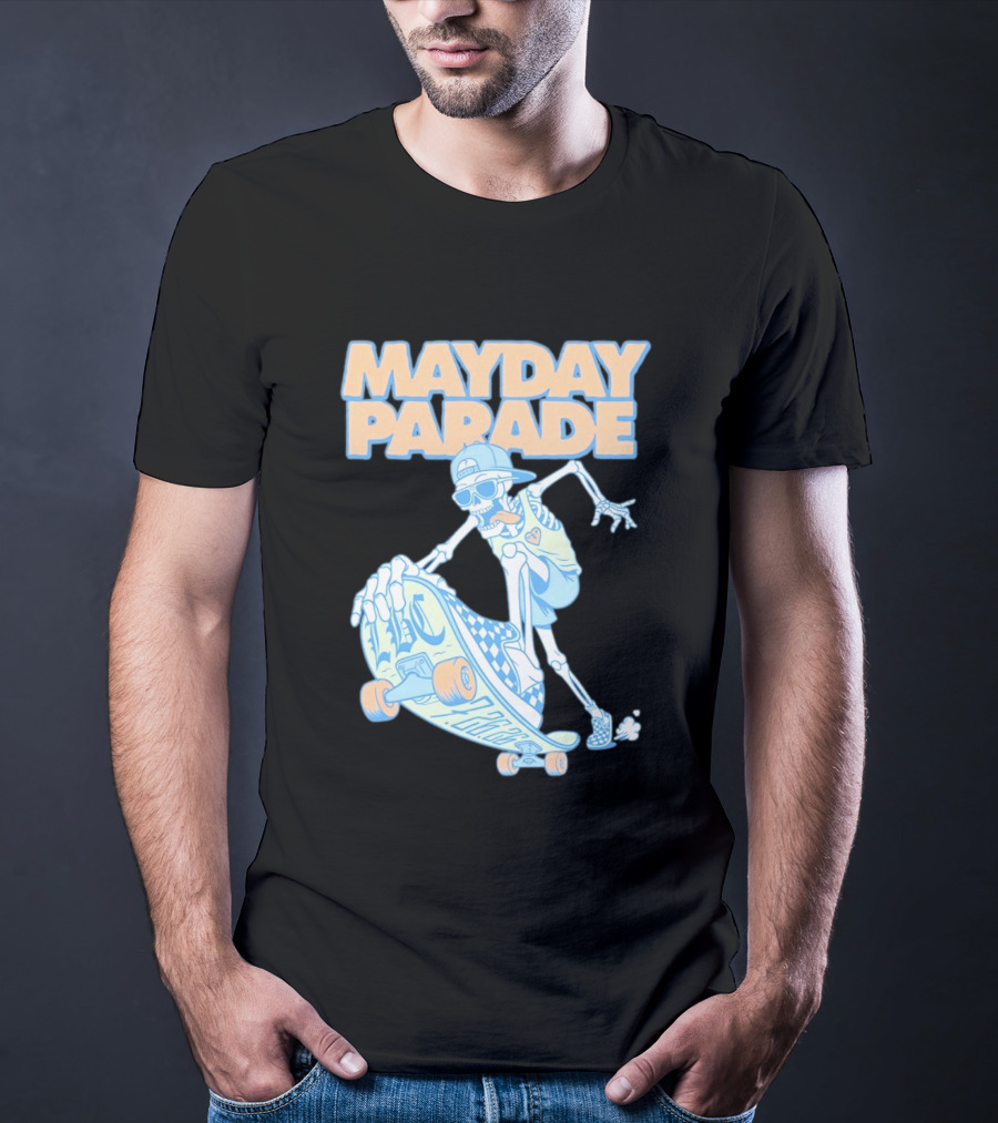 Mayday Parade Skeleton Skater With LBC 72626 Board T-Shirt