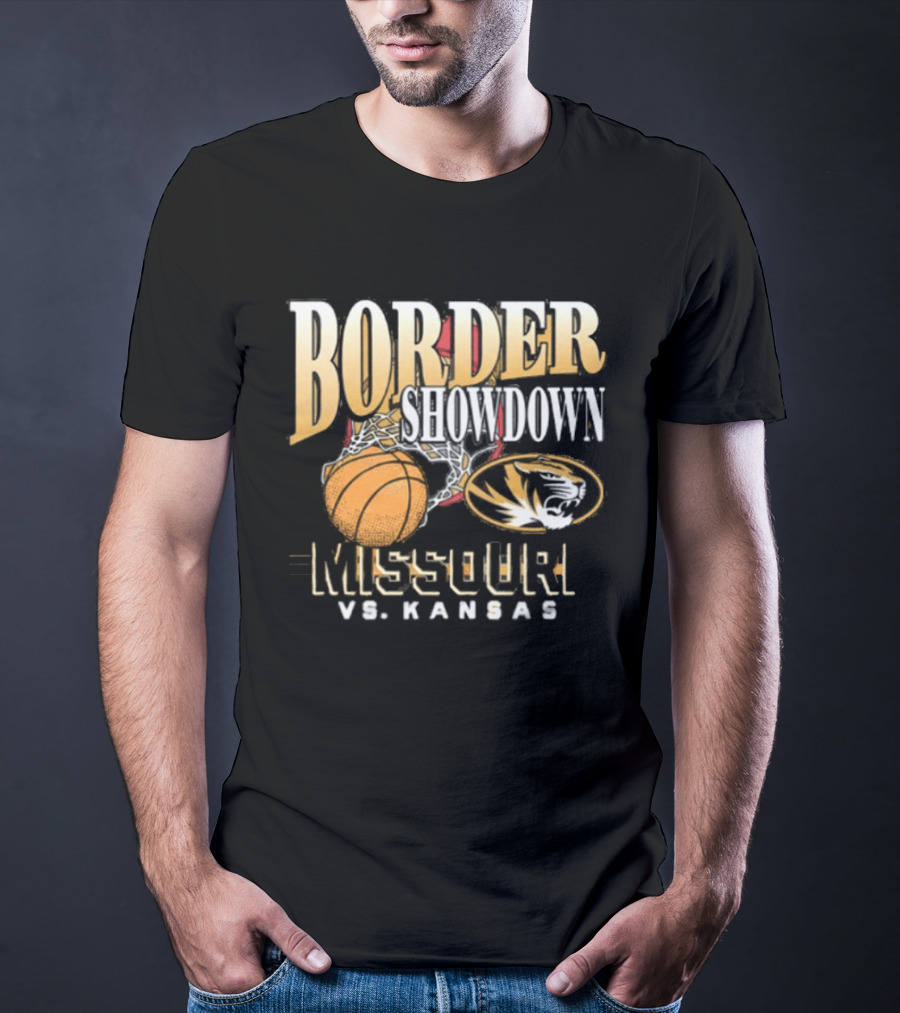 Border Showdown Missouri Tigers Vs Kansas Basketball 2025 T-Shirt