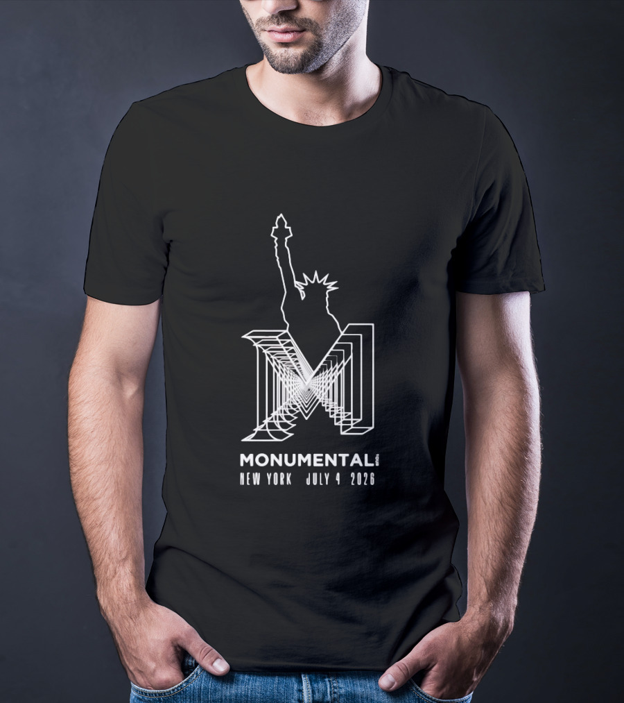 Monumental Tour New York July 4 2026 Live Music Event Statue Of Liberty T-Shirt
