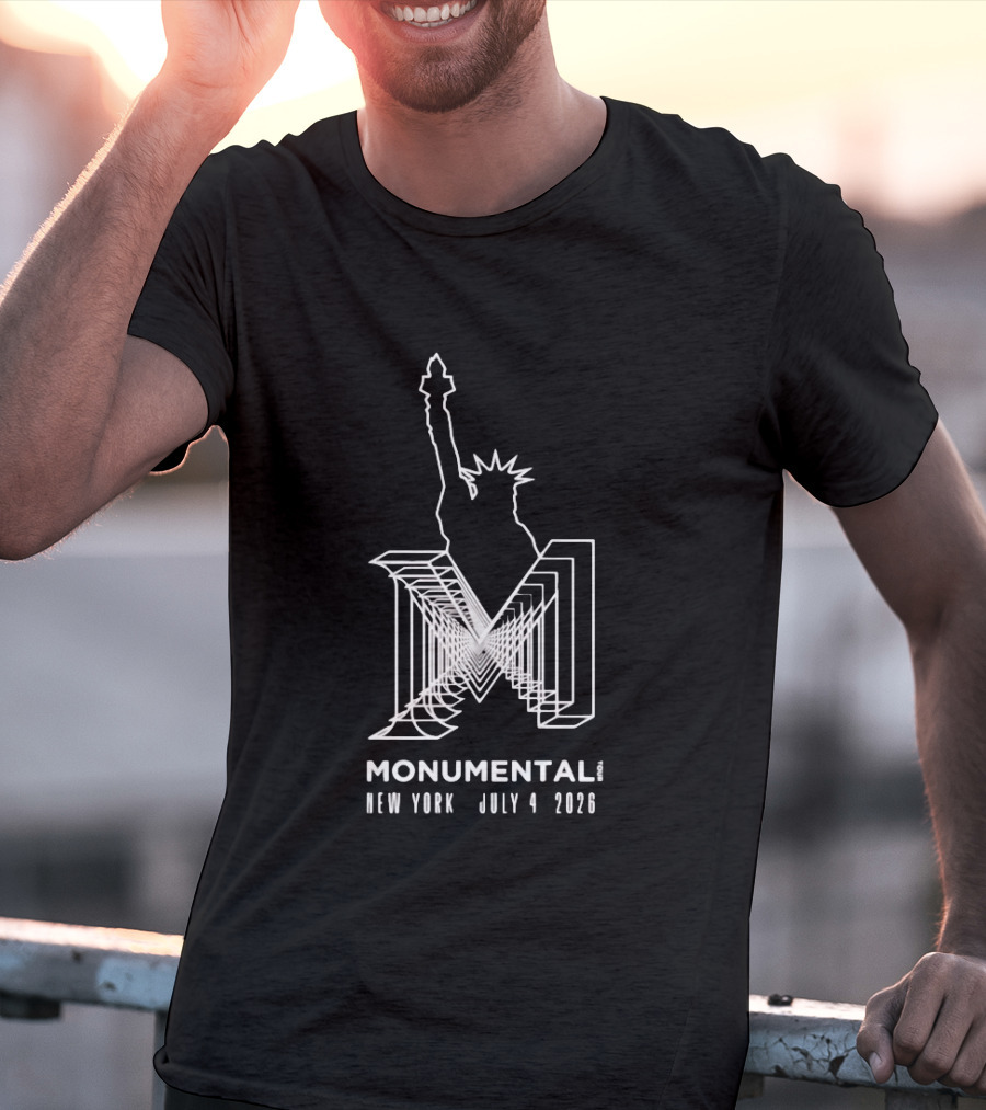 Monumental Tour New York July 4 2026 Live Music Event Statue Of Liberty T-Shirt
