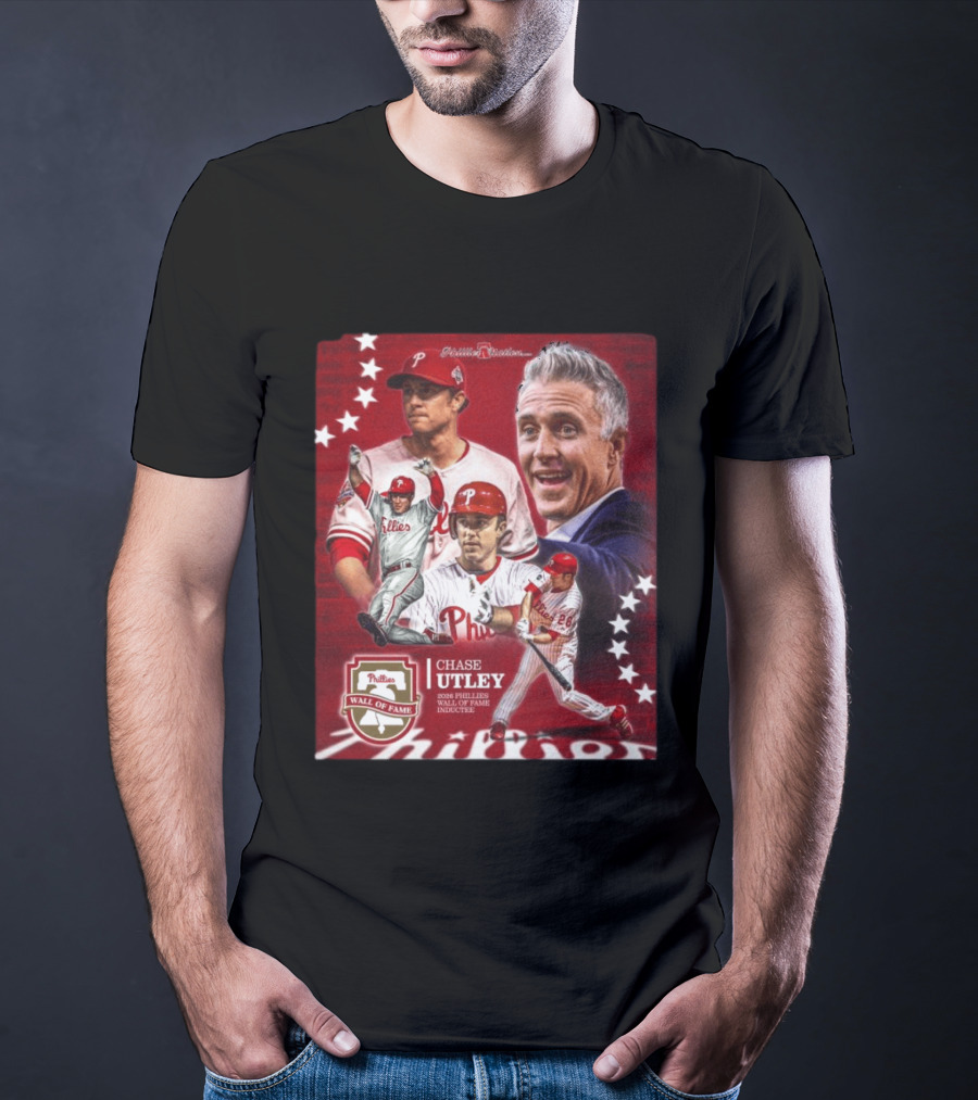 Phillies Nation Chase Utley 2026 Wall Of Fame Inductee Phillies T-Shirt