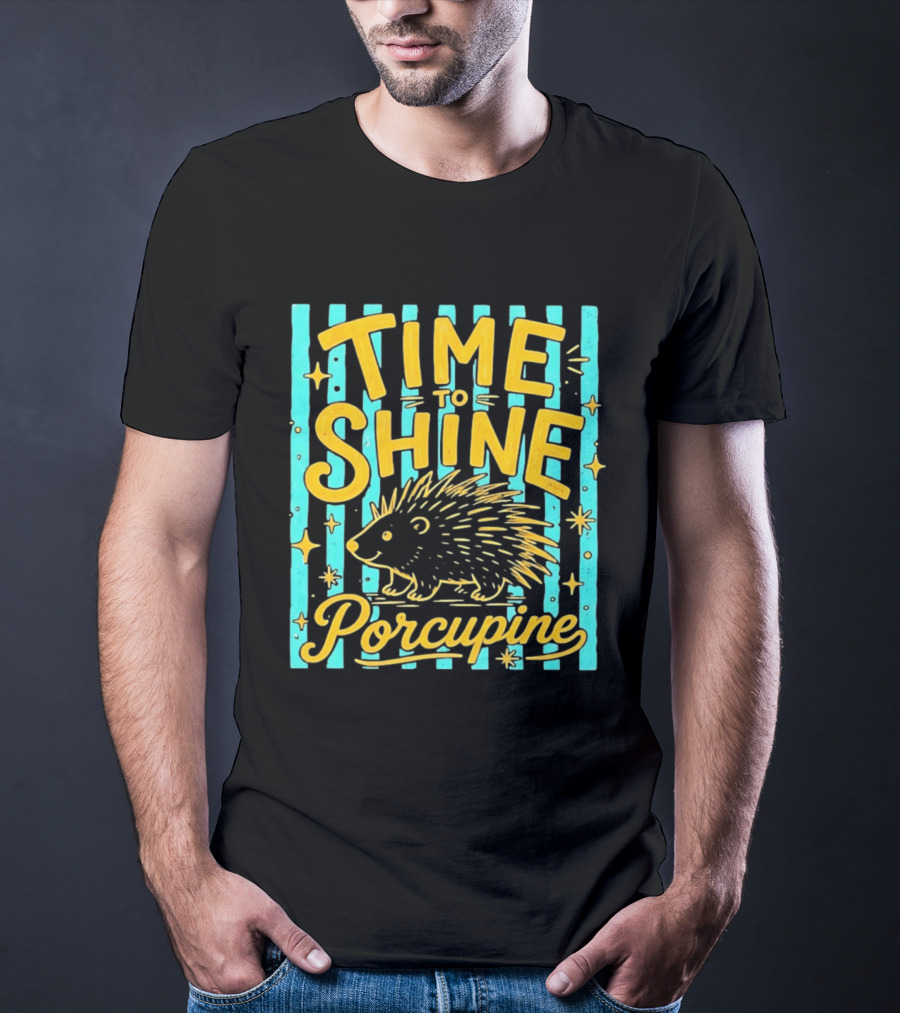 Time To Shine Porcupine Bright Animal Nature T-Shirt
