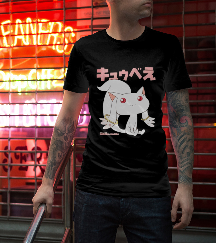 Puella Magi Madoka Magica Kyubey Anime Character Red Eyes T-Shirt