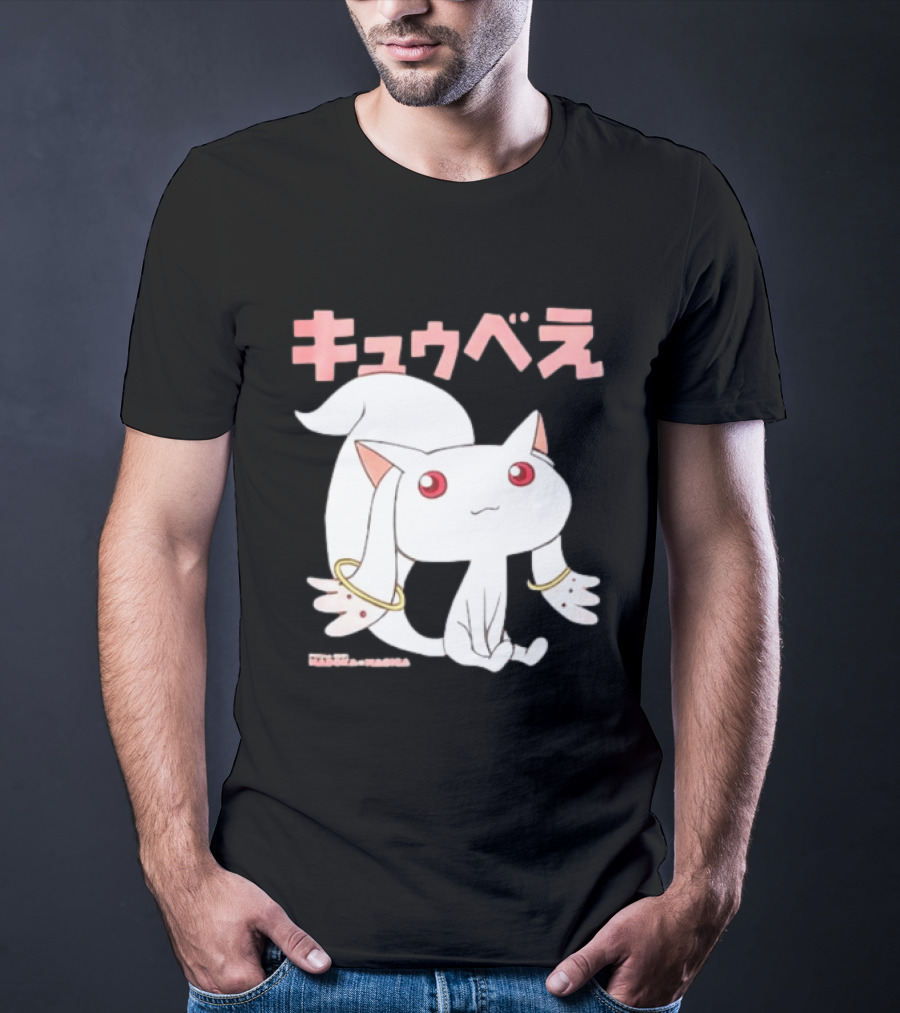 Puella Magi Madoka Magica Kyubey Anime Character Red Eyes T-Shirt