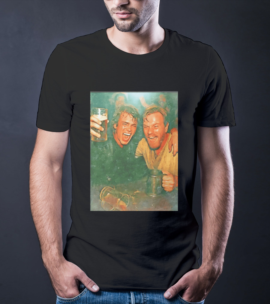 Original Anakin Skywalker And Obi Wan Kenobi Celebrate With Beer Cheers T-Shirt