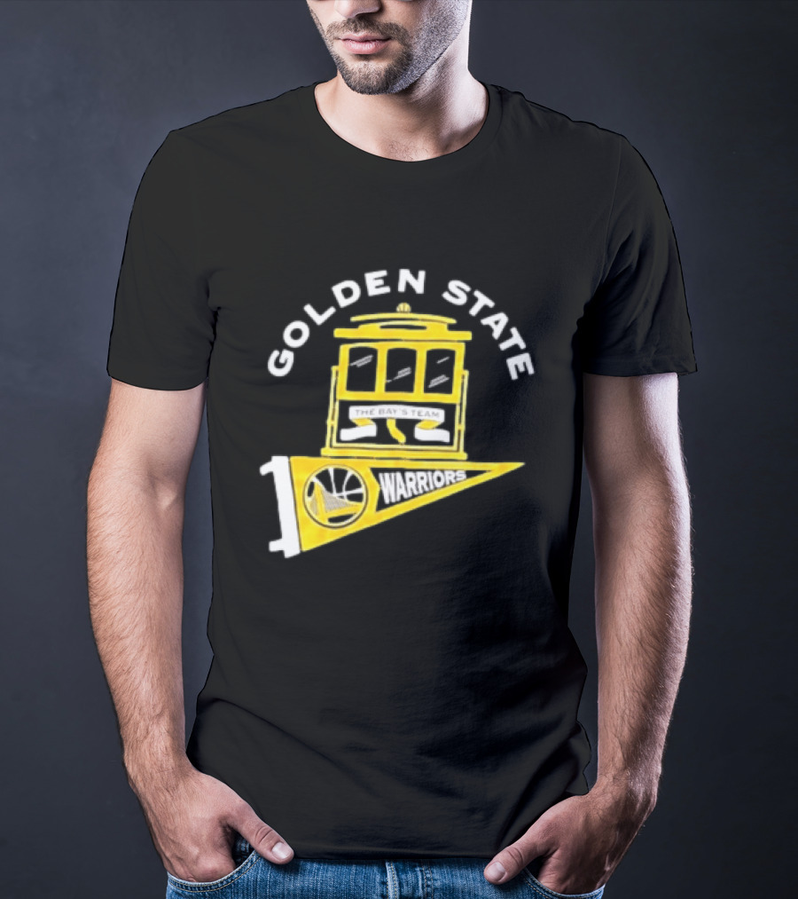 Golden State Warriors The Bays Team Warriors Banner And Cable Car T-Shirt