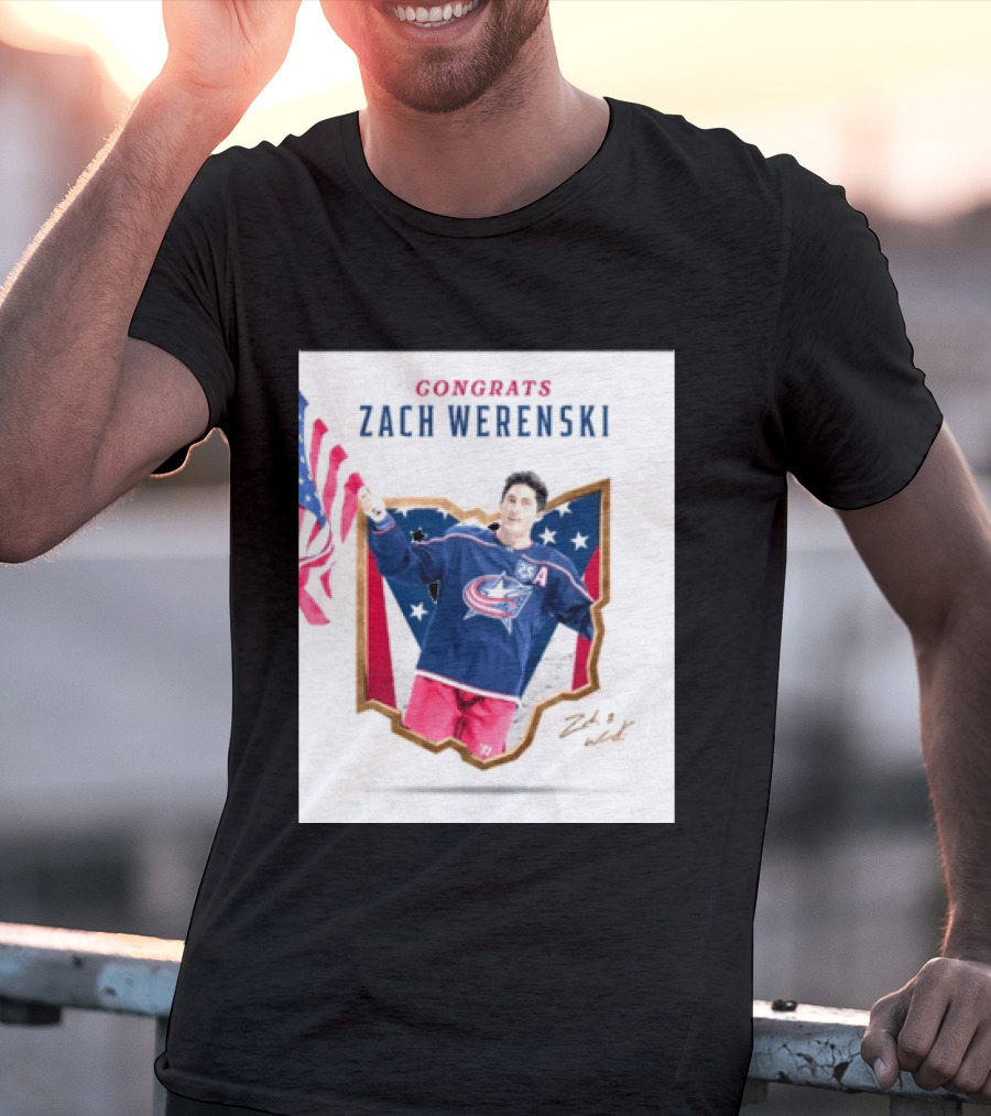 Congrats Zach Werenski USA Columbus Blue Jackets Hockey Celebration T-Shirt