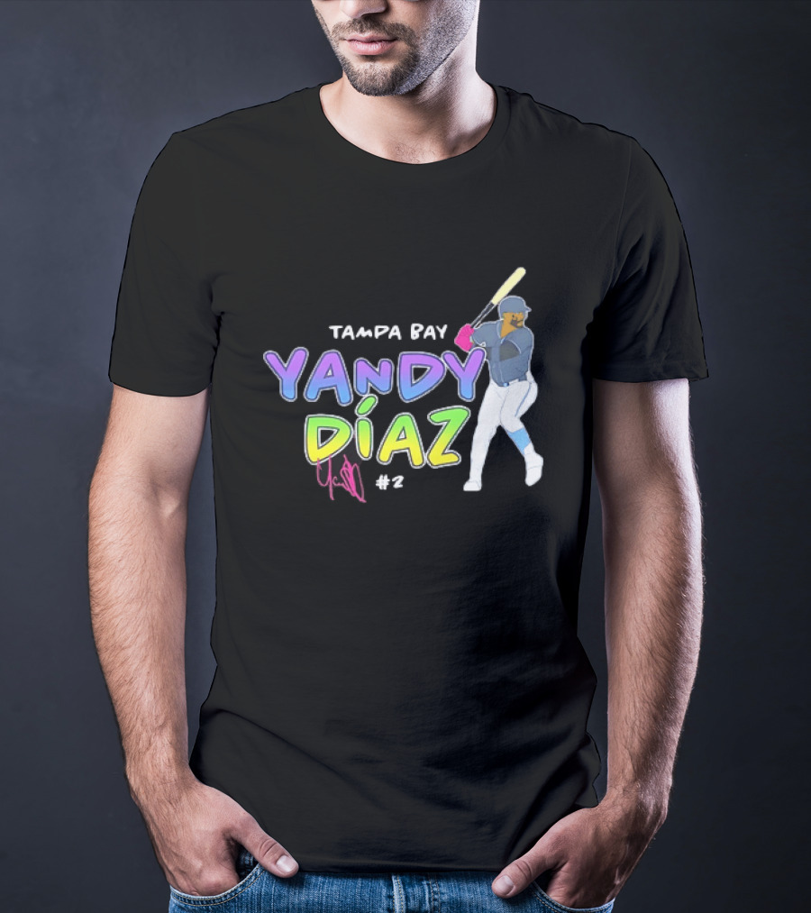 Tampa Bay Yandy Díaz #2 Baseball Player T-Shirt