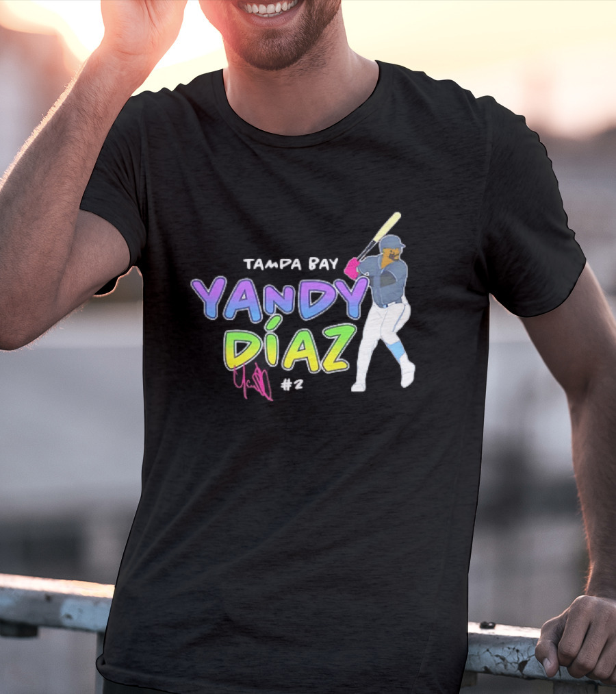 Tampa Bay Yandy Díaz #2 Baseball Player T-Shirt