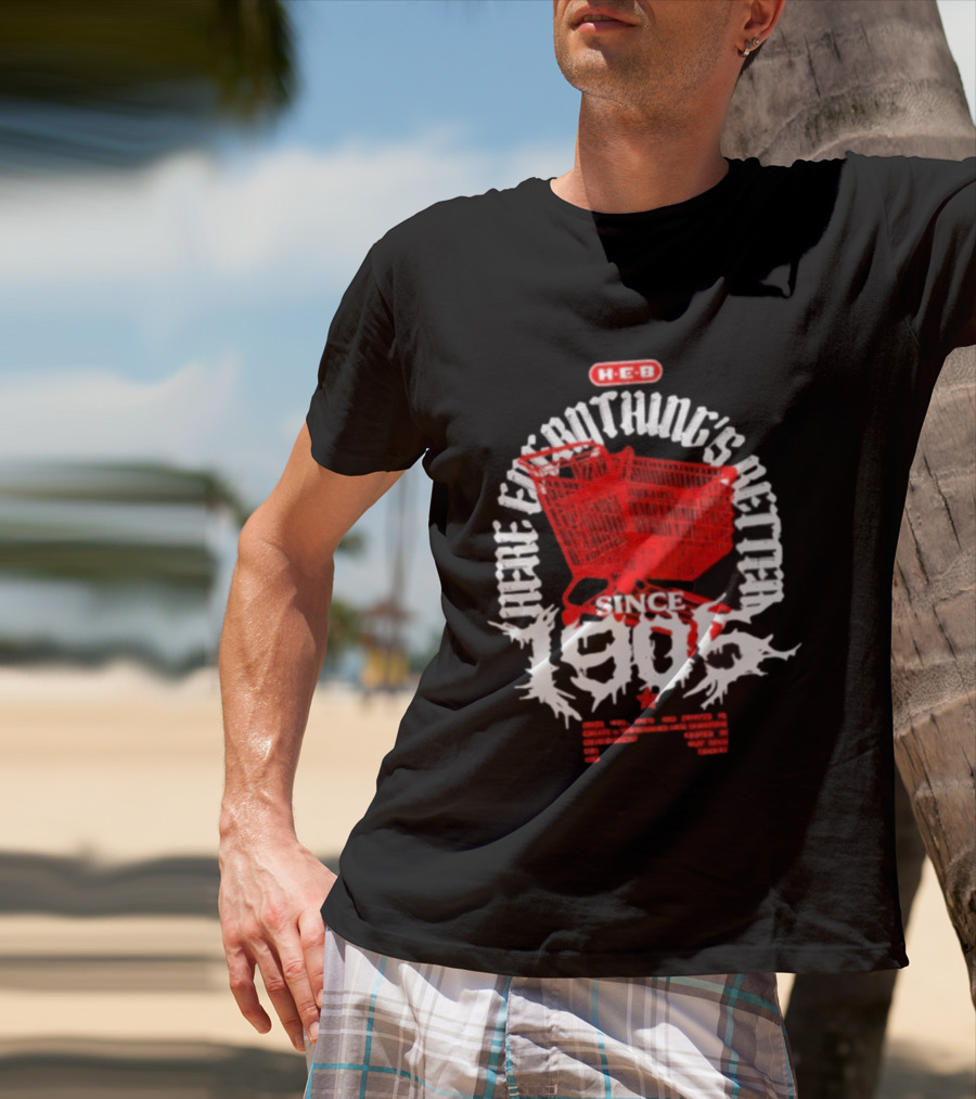 HEB Everything's Better Red Shopping Cart Since 1905 T-Shirt