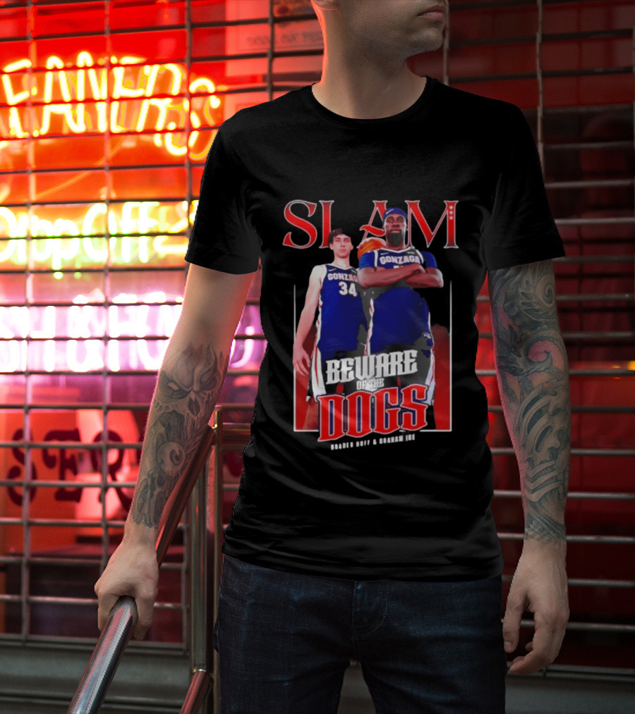 Slam Gonzaga Basketball Beware Of The Dogs Braden Huff Graham Ike T-Shirt