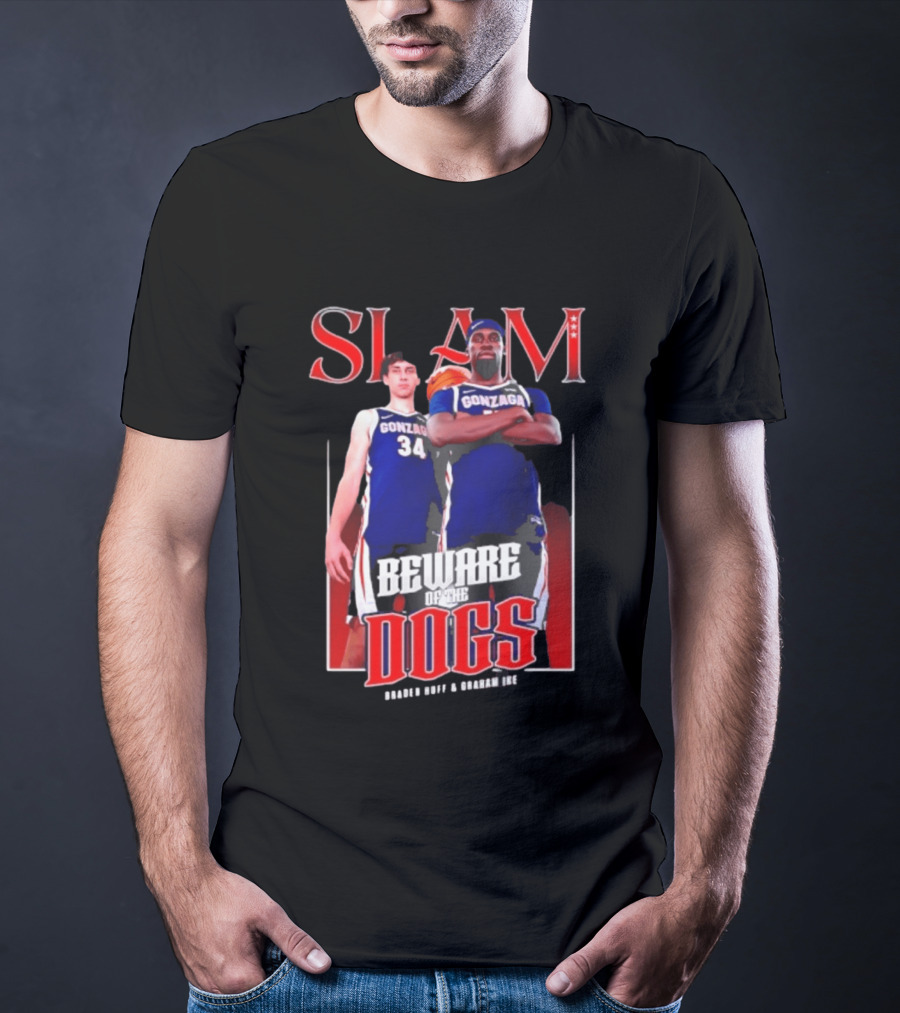 Slam Gonzaga Basketball Beware Of The Dogs Braden Huff Graham Ike T-Shirt