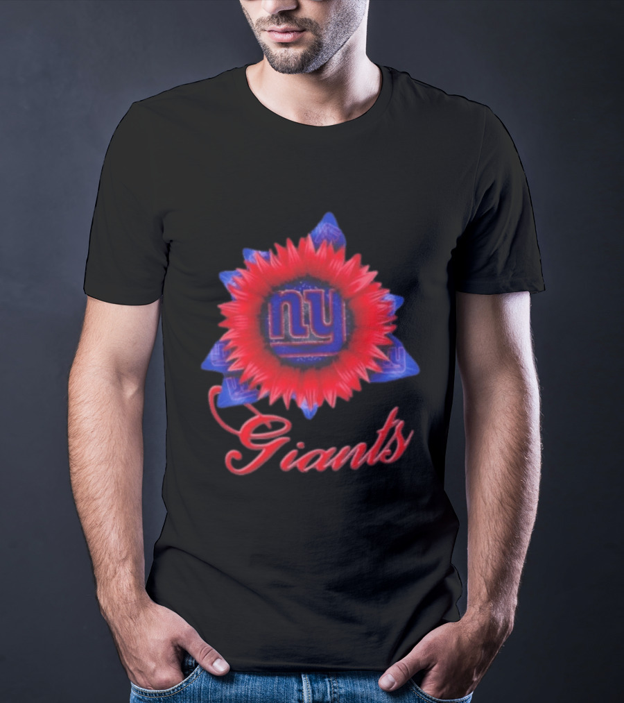 New York Giants Football Sunflower NY Giants T-Shirt