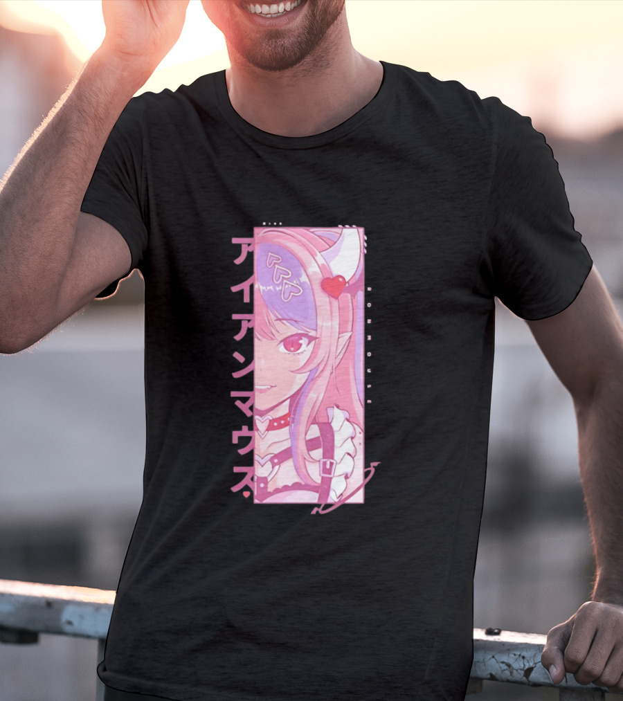 Ironmouse VTuber Kawaii Anime Katakana Panel T-Shirt