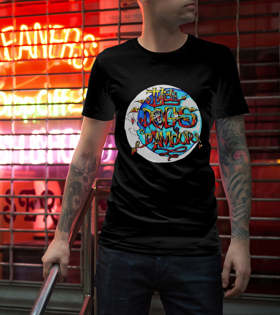 The Dogs D'Amour Iconic Band Logo Vibrant Skull T-Shirt