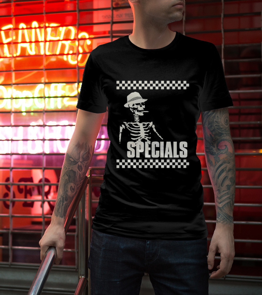 The Specials Skeleton Ska Band 2 Tone Distressed T-Shirt