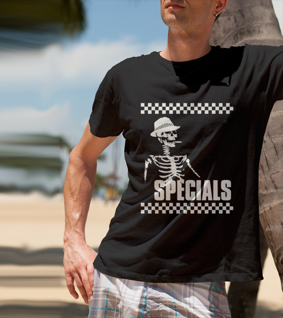 The Specials Skeleton Ska Band 2 Tone Distressed T-Shirt