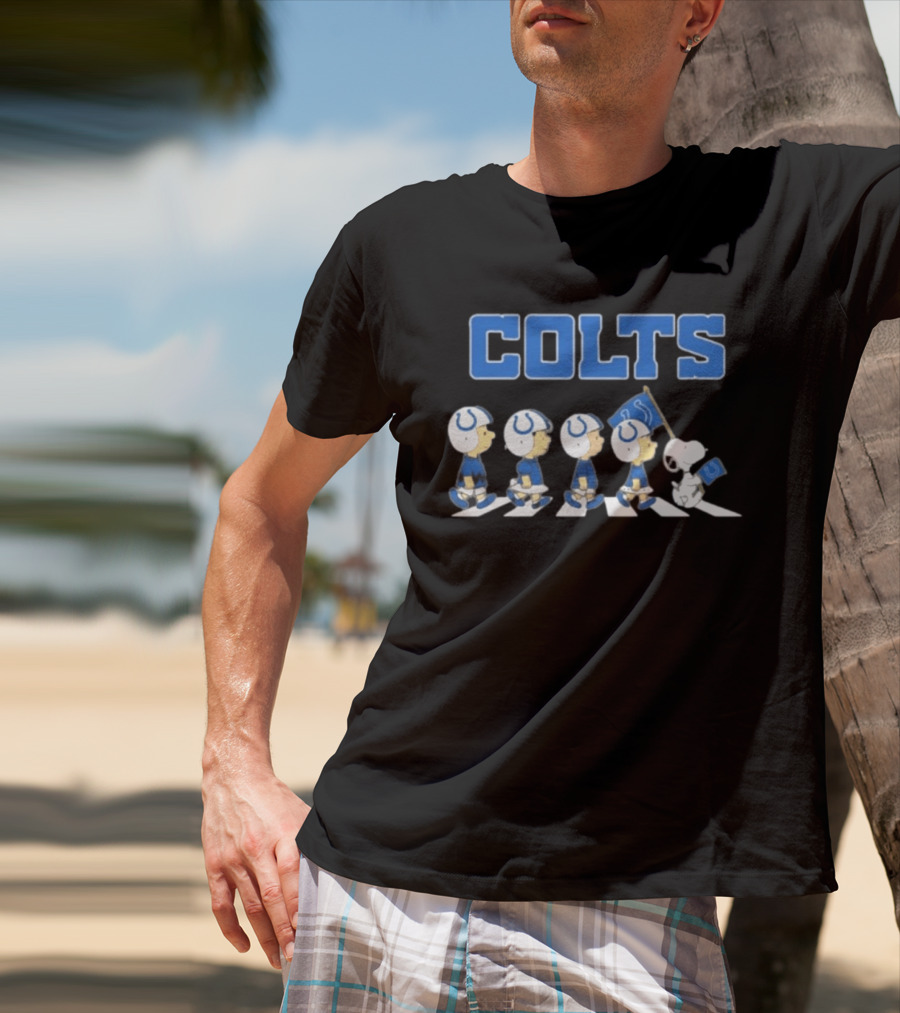 Peanuts Characters March Abbey Road Indianapolis Colts T-Shirt