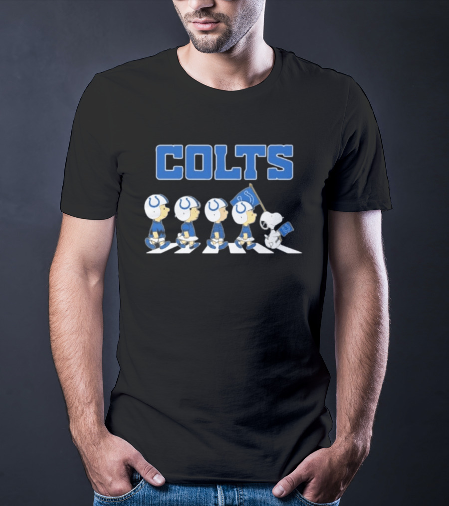 Peanuts Characters March Abbey Road Indianapolis Colts T-Shirt