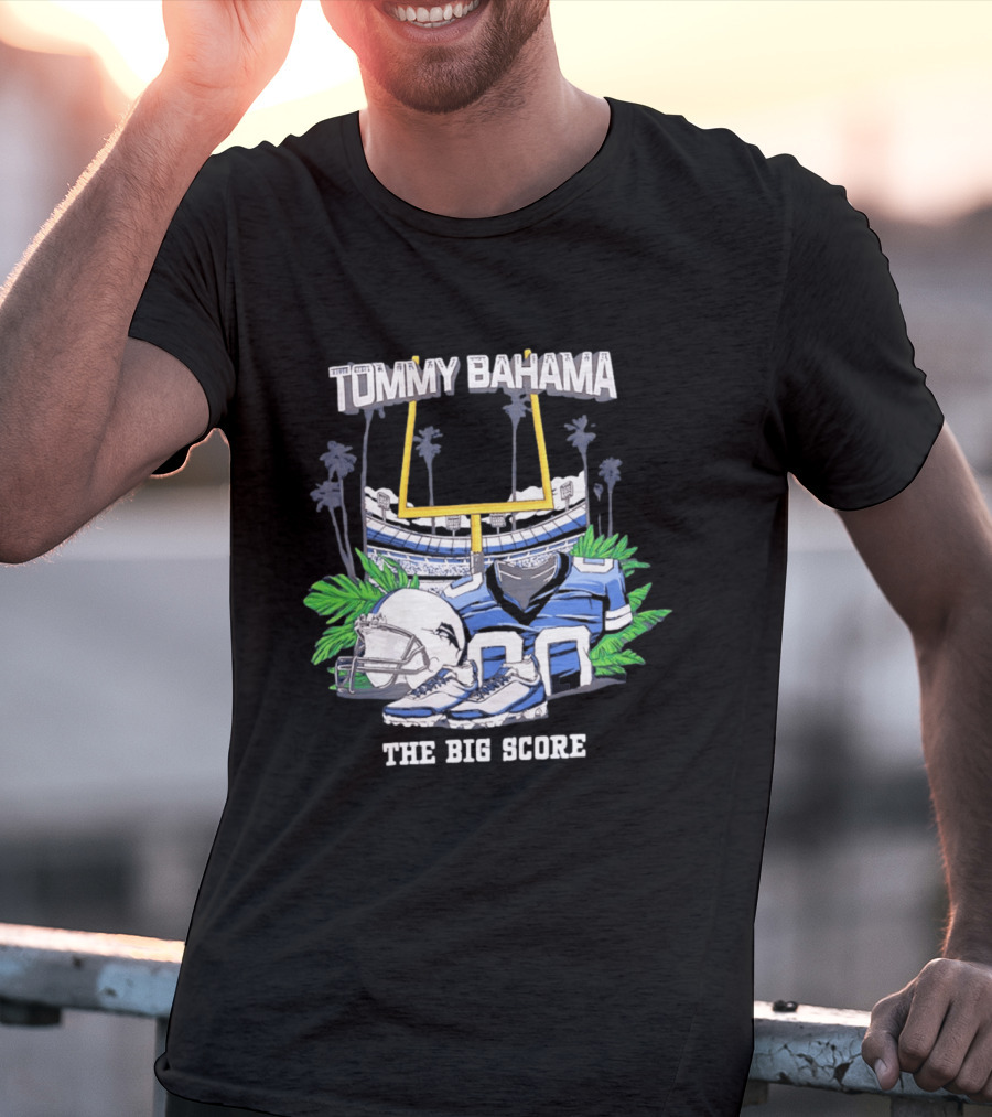 Tommy Bahama The Big Score Football Stadium Jersey And Gear T-Shirt