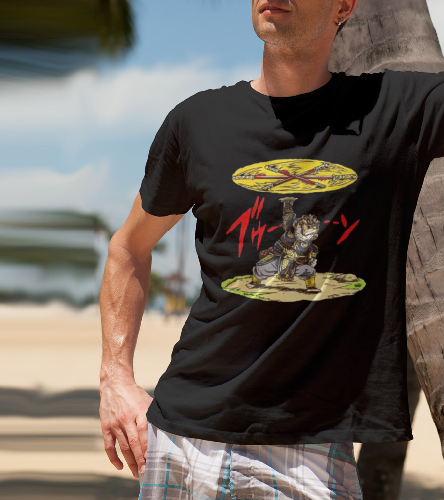Ton Wukong Rotate The Stick Yellow Red Cartoon T-Shirt