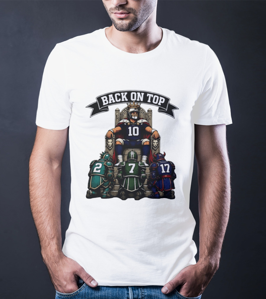 Back On Top Football Jersey Number 10 Quarterback With Throne And Rivals T-Shirt