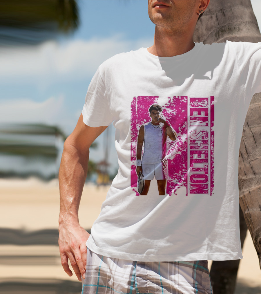 Ben Shelton Tennis Star Distressed Pink T-Shirt