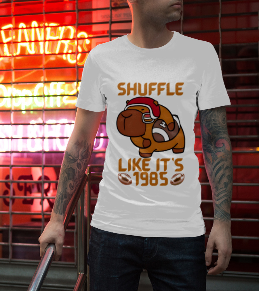 Shuffle Like It's 1985 Capybara With Headphones T-Shirt