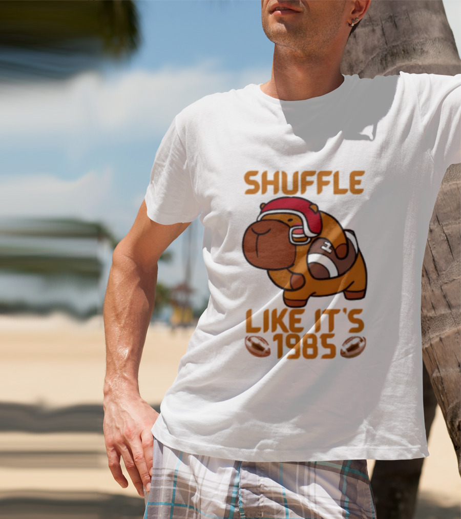 Shuffle Like It's 1985 Capybara With Headphones T-Shirt