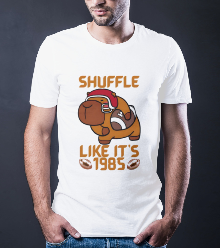 Shuffle Like It's 1985 Capybara With Headphones T-Shirt