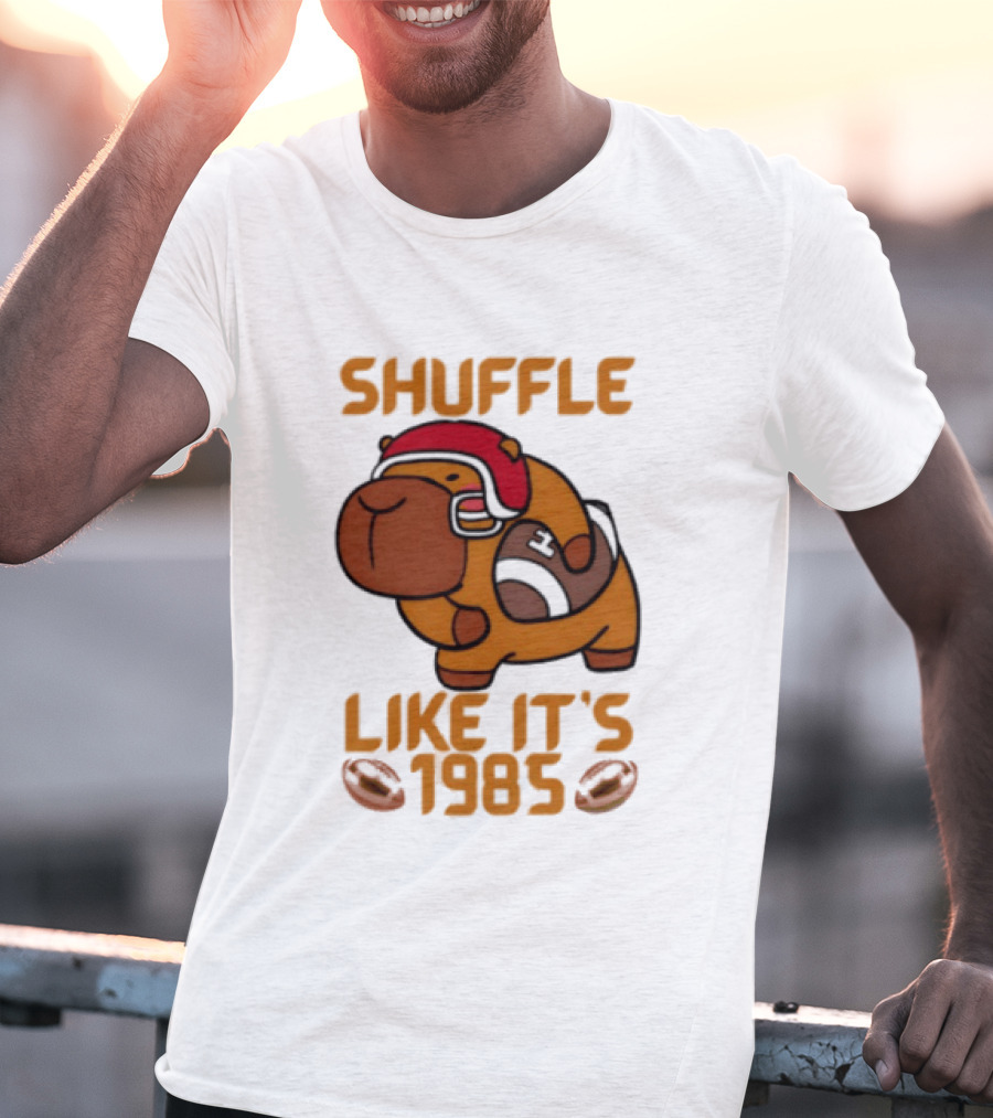 Shuffle Like It's 1985 Capybara With Headphones T-Shirt