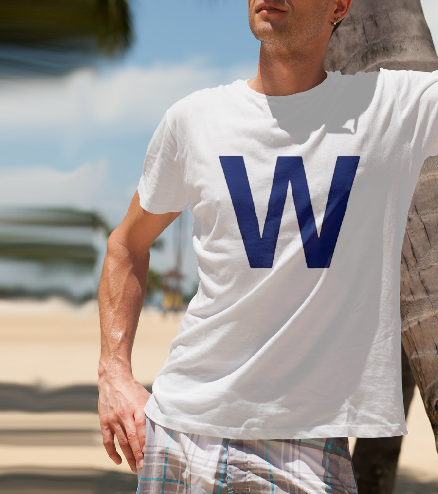 Chicago Cubs Blue W Baseball Team Victory T-Shirt