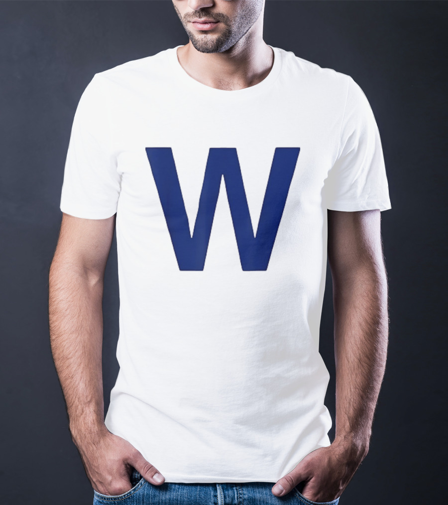Chicago Cubs Blue W Baseball Team Victory T-Shirt